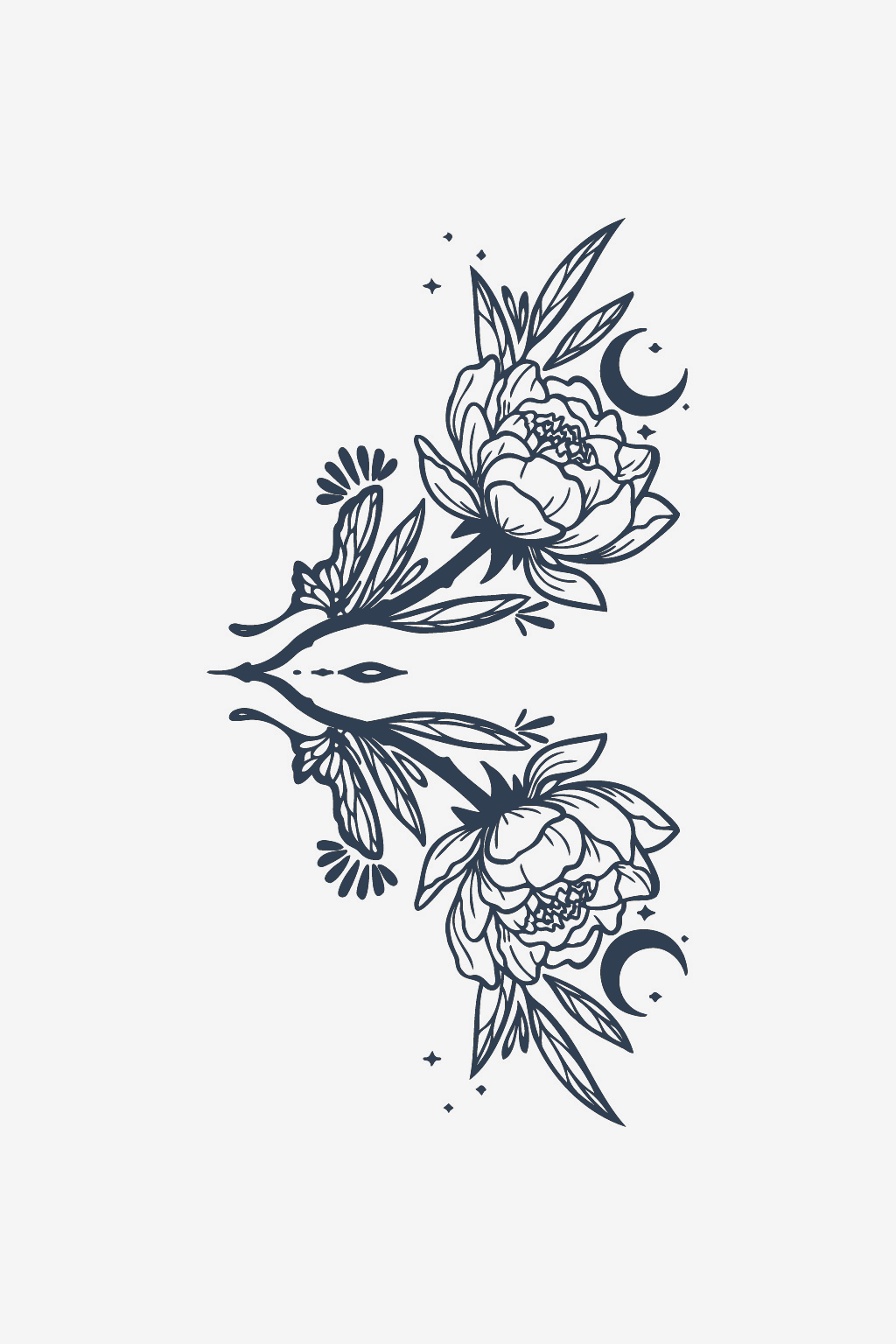 Blumen und Mond